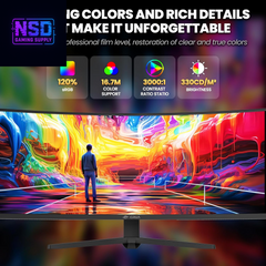 49" Curved Gaming Monitor | DQHD(5120 * 1440), 144Hz/165Hz, 1500R, 32:9, AMD Freesync, 120% Srgb, Height Adjustable Ultra-Wide Screen Monitors, HDMI 2.1 & DP 1.4, Wall Mount Install- Black