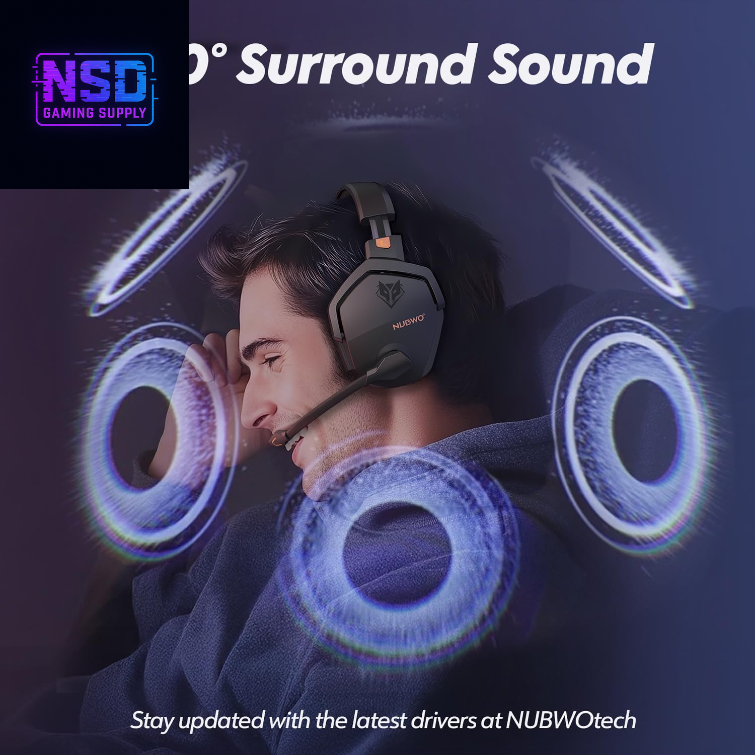 Wireless Gaming Headset with Mic for Ps5 Ps4 PC, Zero Interference, 100-Hour Battery All-Day Play, 23Ms Sync for Fortnite & Call of Duty/Fps Gamers, Triple Mode All Devices Compatible - Orange