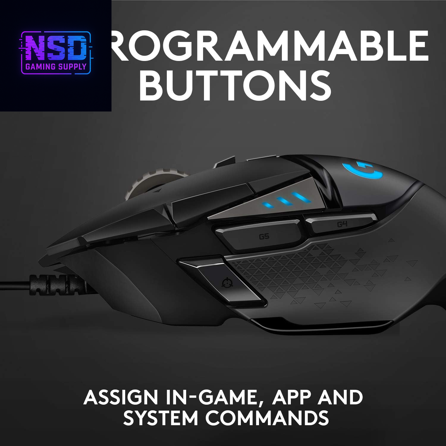 502 HERO High Performance Wired Gaming Mouse, HERO 25K Sensor, 25,600 DPI, RGB, Adjustable Weights, 11 Buttons, On-Board Memory, Pc/Mac