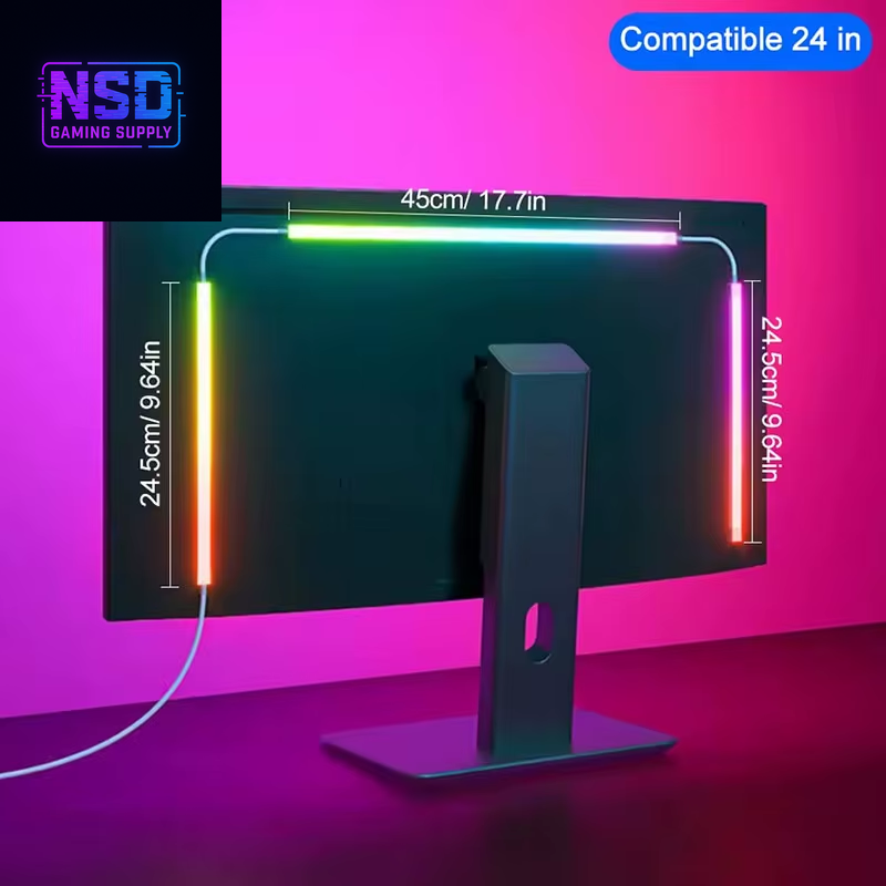 RGBIC Ambient Gaming Light Strip – Screen Sync, Music Reactive, USB Powered, Smart Software Control