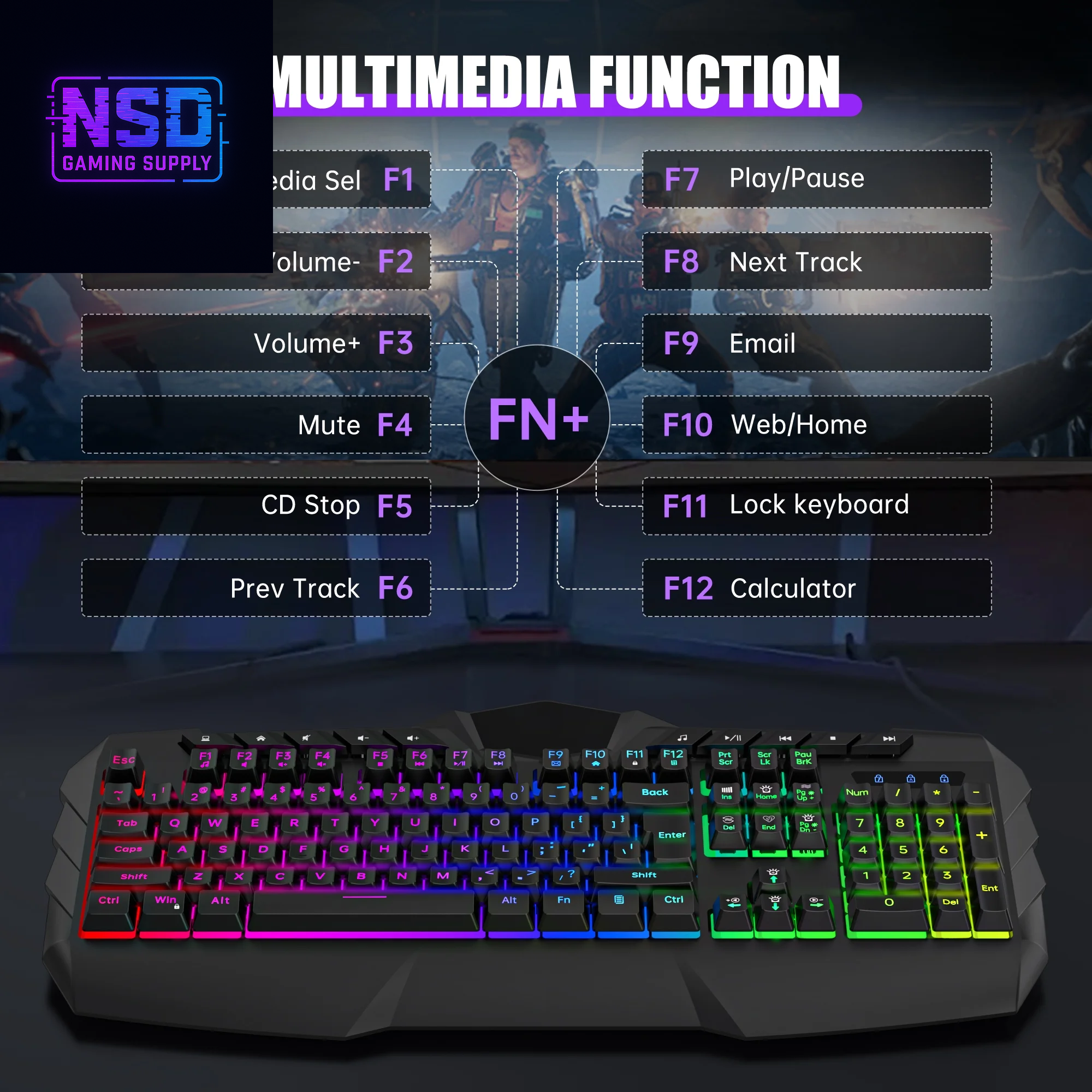 Wired Gaming Keyboard and Mouse Combo, LED RGB Backlit 114 Keys Mechanical Feel Anti-Ghosting Game Keyboard with 12 Multimedia Keys & 7 Colors Backlit Gaming Mouse for Windows PC Laptop Gamer