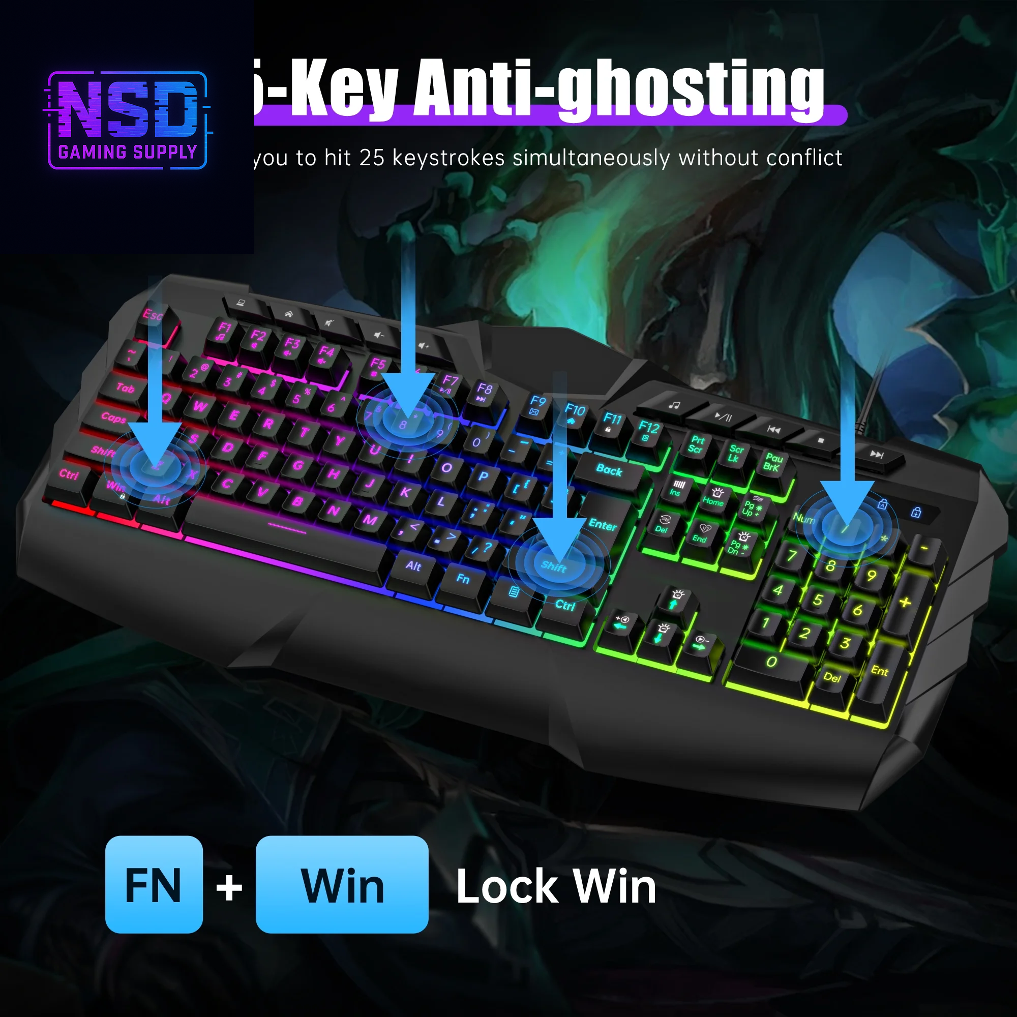 Wired Gaming Keyboard and Mouse Combo, LED RGB Backlit 114 Keys Mechanical Feel Anti-Ghosting Game Keyboard with 12 Multimedia Keys & 7 Colors Backlit Gaming Mouse for Windows PC Laptop Gamer