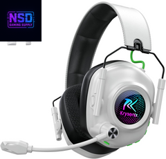 Wireless Gaming Headset with Noise Canceling Microphone for PC, PS5, PS4, Switch, Mac, 2.4 Ghz Wireless & Bluetooth 5.4 Gaming Headphones, Cool RGB Lighting, 50Hr Battery, 50Mm Drivers