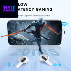 Wireless Gaming Earbuds, 20Ms Low Latency, Gaming Earbuds with Noise Cancelling Mic, 2.4Ghz & Bluetooth, LED Display, 36H Playtime for Meta Quest 3/2, PS5, PS4, VR, Switch, Steam Deck, PC, Phone