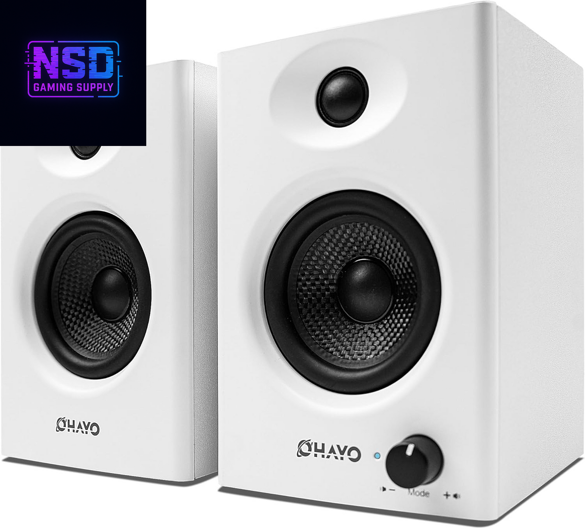 60W Computer Speakers for Gaming and Music, Active Bluetooth 5.3, Stereo 2.0 Speakers for Desktop PC Monitor or Laptop, Surround Sound Speaker, 3.5 Mm Aux RCA Input, Usb-Powered, 1 Pair, White