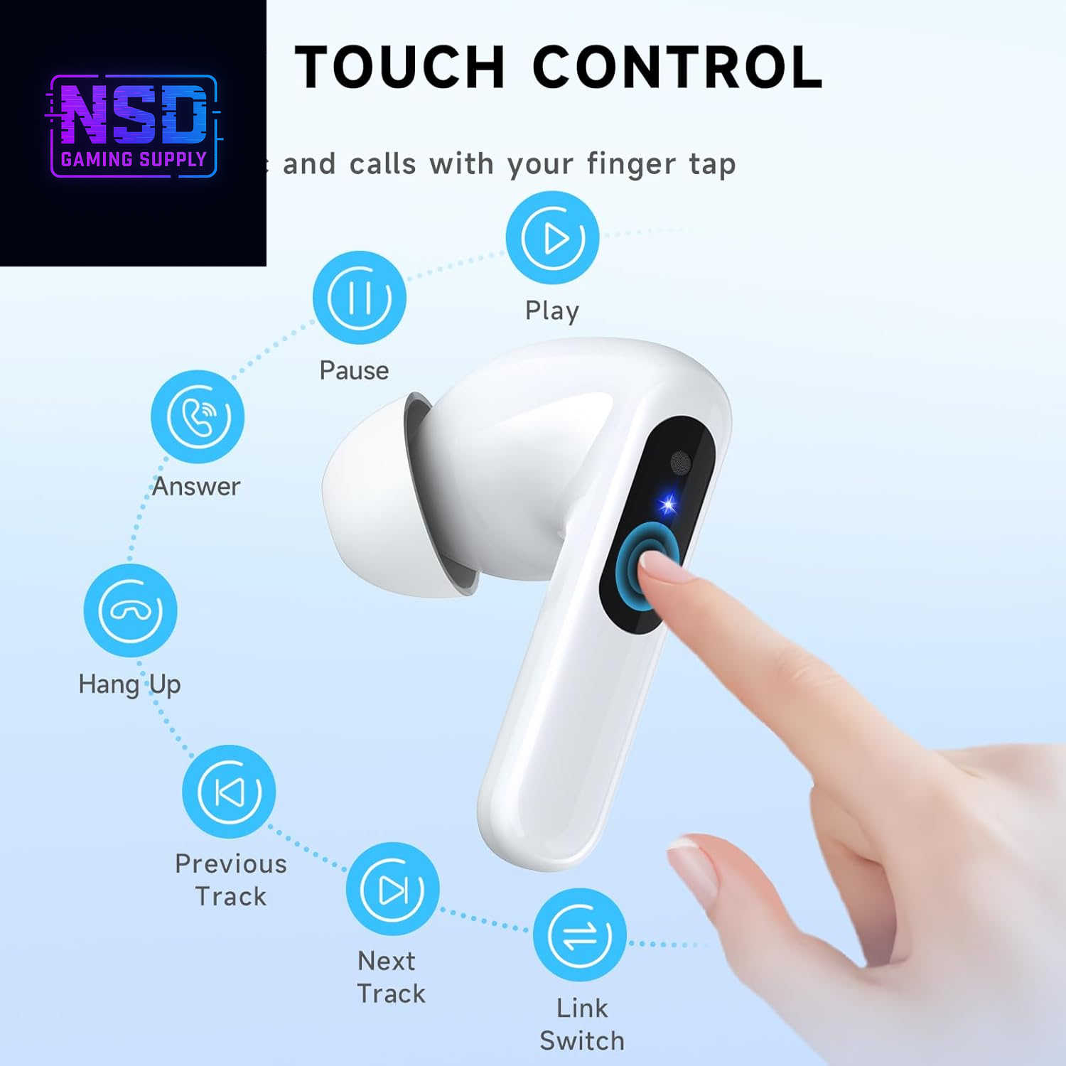 Wireless Gaming Earbuds, 20Ms Low Latency, Gaming Earbuds with Noise Cancelling Mic, 2.4Ghz & Bluetooth, LED Display, 36H Playtime for Meta Quest 3/2, PS5, PS4, VR, Switch, Steam Deck, PC, Phone