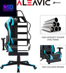 Gaming Chair，Gaming Chair with Footrest， High Back Ergonomic Gaming Chair Adjustable，Racing Style PU Leather Gamer Chair，Computer Gaming Chair with Headrest and Lumbar Support