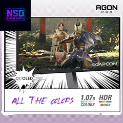 Agon PRO AG276QZD2 27" OLED Tournament Gaming Monitor 2560X1440, 240Hz 0.03Ms, G-SYNC, PS5 Xbox Switch Compatible, Glossy, Black