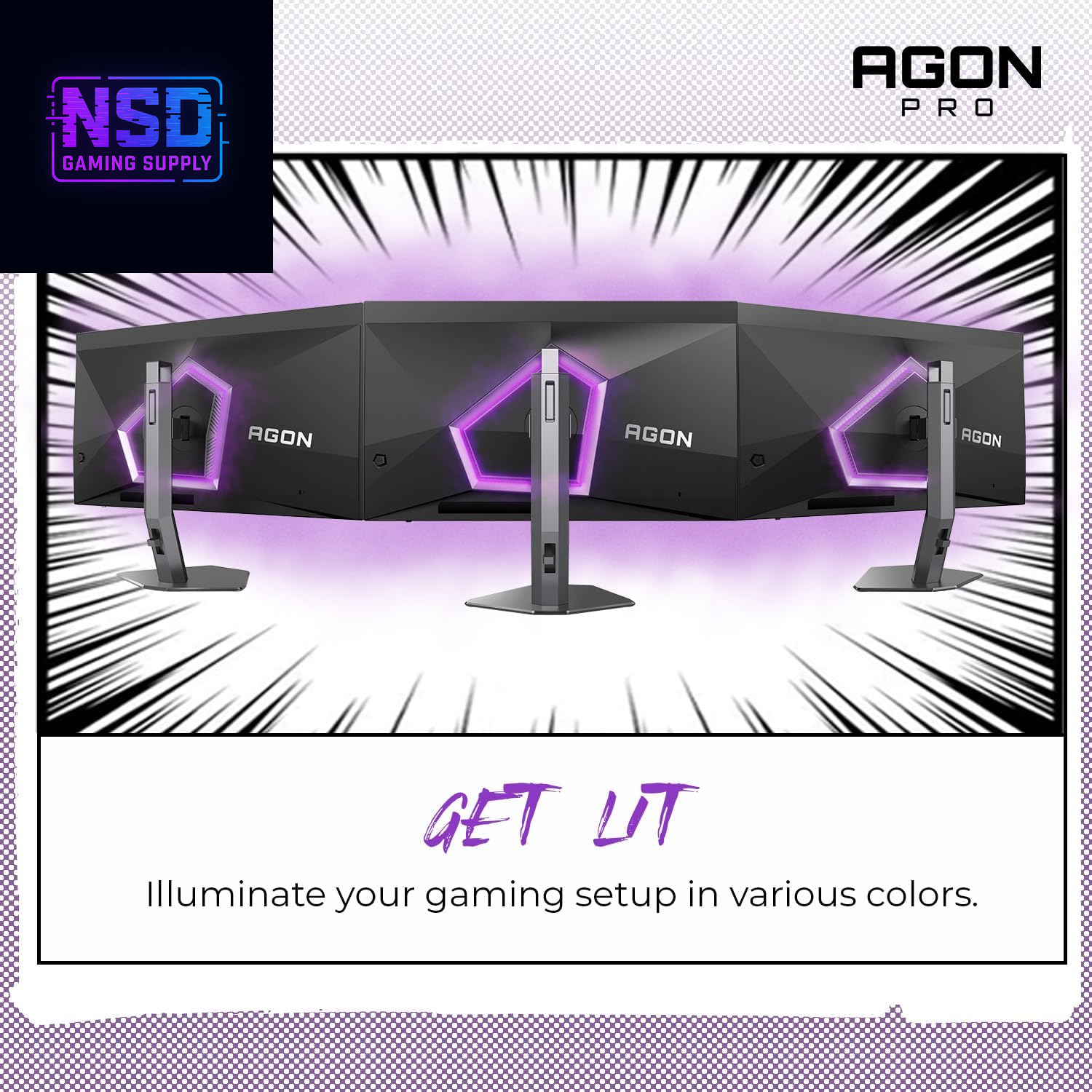 Agon PRO AG276QZD2 27" OLED Tournament Gaming Monitor 2560X1440, 240Hz 0.03Ms, G-SYNC, PS5 Xbox Switch Compatible, Glossy, Black