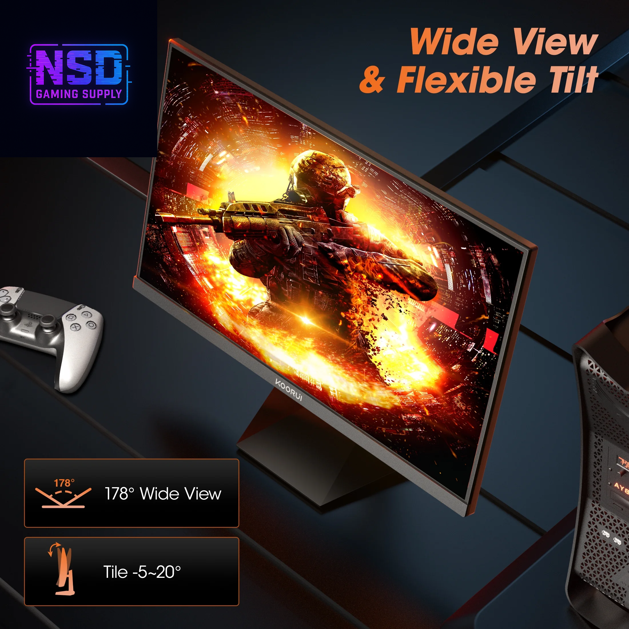 24" 2K 1440P Gaming Monitor, 180Hz QHD Computer Monitor, New Pc Monitor, G2421V