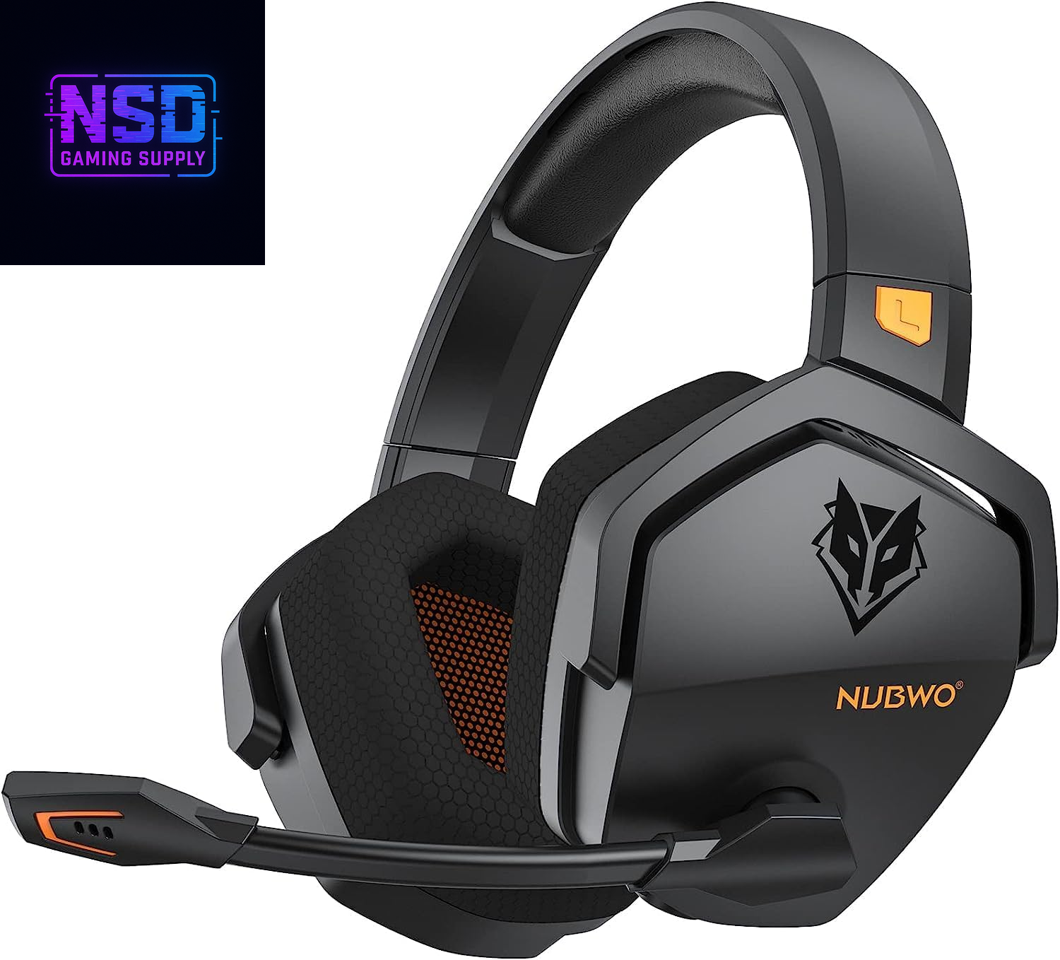 Wireless Gaming Headset with Mic for Ps5 Ps4 PC, Zero Interference, 100-Hour Battery All-Day Play, 23Ms Sync for Fortnite & Call of Duty/Fps Gamers, Triple Mode All Devices Compatible - Orange