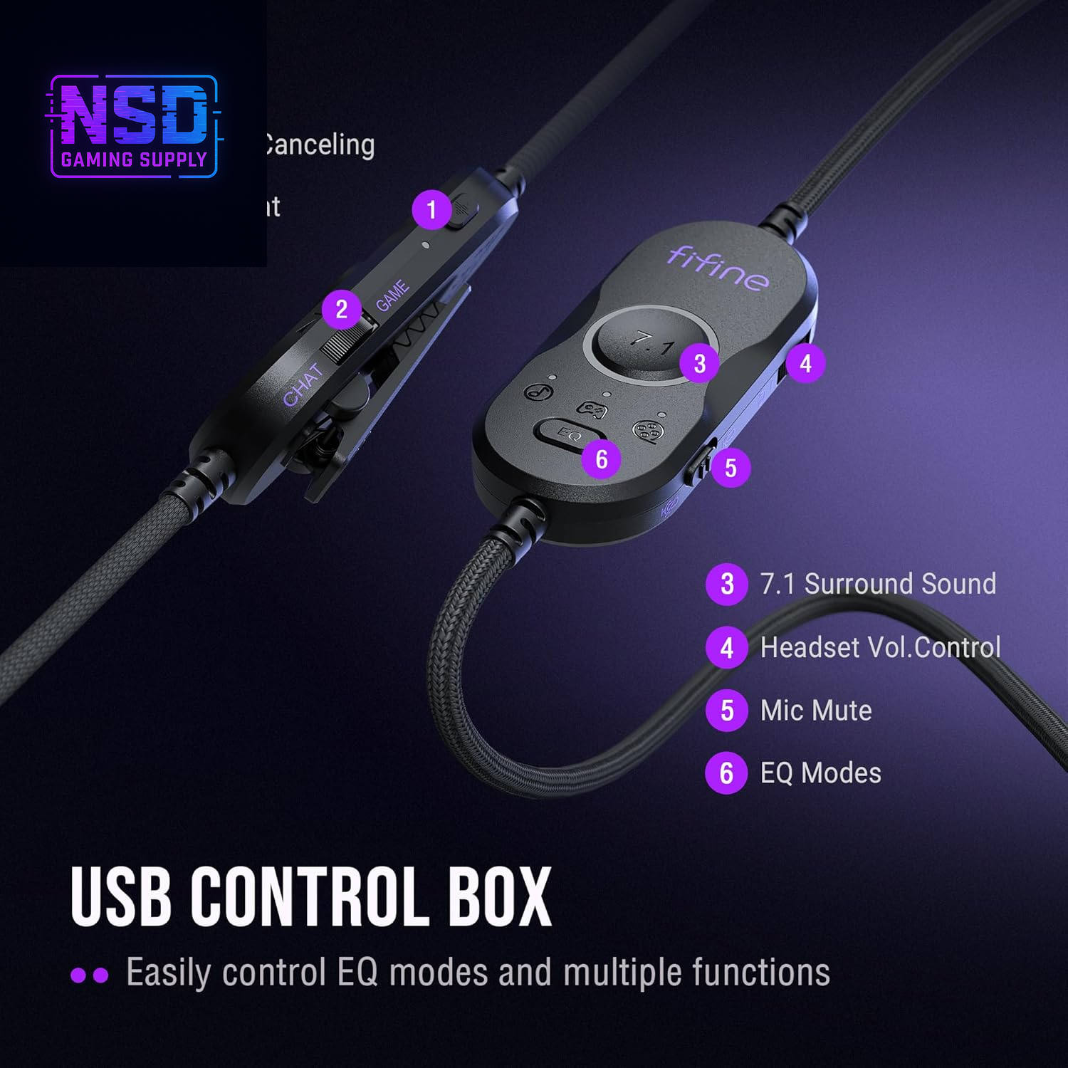 Wired USB Gaming Headset: 7.1 Surround Sound - Vibrant Customizable RGB - Game/Chat Balance, Gamer Headphone with Noise Canceling Mic for PC, PS5/PS4, Laptop, Mac - Ampligame H13BP