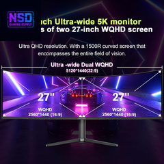 49 Inch Curved Monitor 120Hz DQHD 5120X1440P Ultrawide Gaming Monitor, 120% Srgb, 1500R, 1Ms MPRT, HDR10, Adaptive Sync, PIP/PBP, Height Adjustable, HDMI 2.0/DP 1.4, VESA 75X75, AMZG49C7U