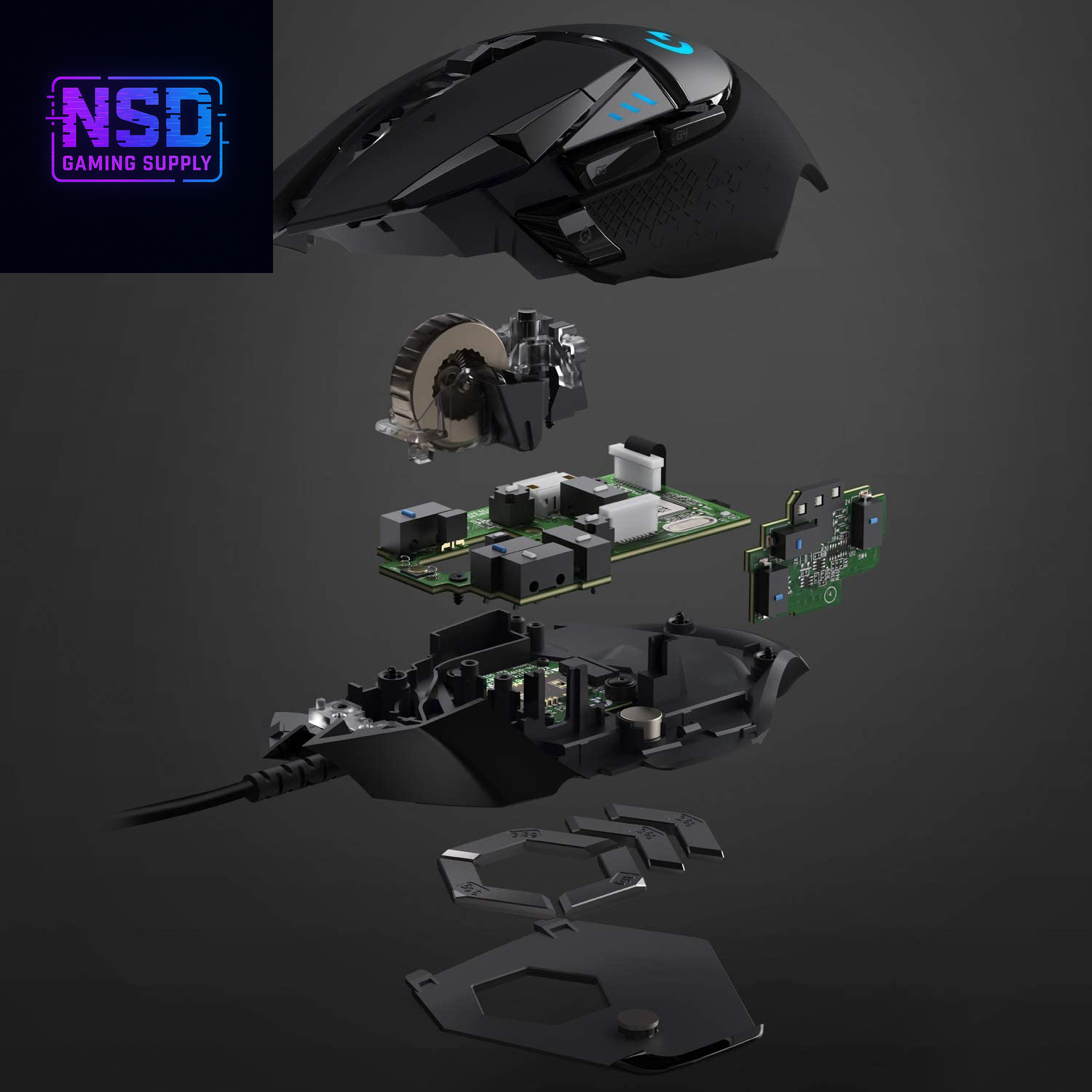 502 HERO High Performance Wired Gaming Mouse, HERO 25K Sensor, 25,600 DPI, RGB, Adjustable Weights, 11 Buttons, On-Board Memory, Pc/Mac