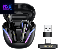 2.4G Wireless Gaming Earbuds with ENC Mic, 20Ms Low-Latency for PS5/4, Meta Quest 3/3S/2, 2.4Ghz Bluetooth Dual-Mode Headphones for Phone, Pad, Laptop, Steam Deck, Switch, PC, Vr(With USB-C Dongle)