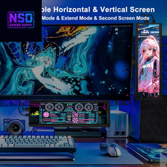 8.8 Inch FHD Computer Secondary Screen IPS 1920X480 LCD Display CPU Temperature Monitor with Casing for Computer Case Temperature Windows Aida64 CPU GPU Monitor