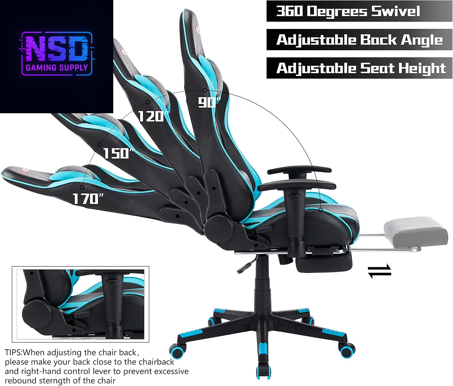 Gaming Chair，Gaming Chair with Footrest， High Back Ergonomic Gaming Chair Adjustable，Racing Style PU Leather Gamer Chair，Computer Gaming Chair with Headrest and Lumbar Support
