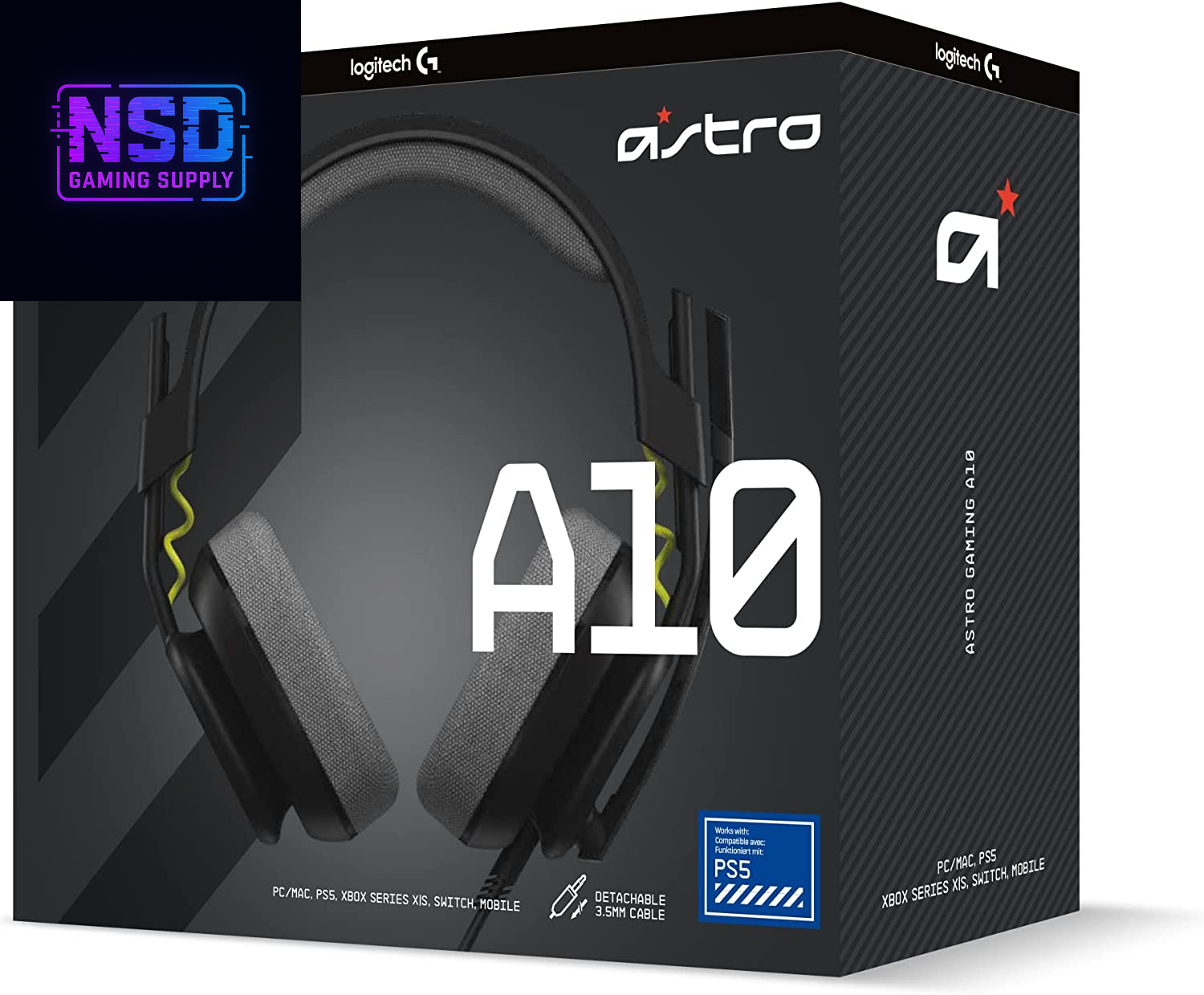 Logitech G Astro A10 Gen 2 Cross-Platform Wired Gaming Headset for Playstation 5/4, Xbox S|X, Nintendo Switch, PC: 3.5Mm Headphone Jack, 32Mm Drivers, Flip-To-Mute Mic, Over-Ear - Black/Ps Edition