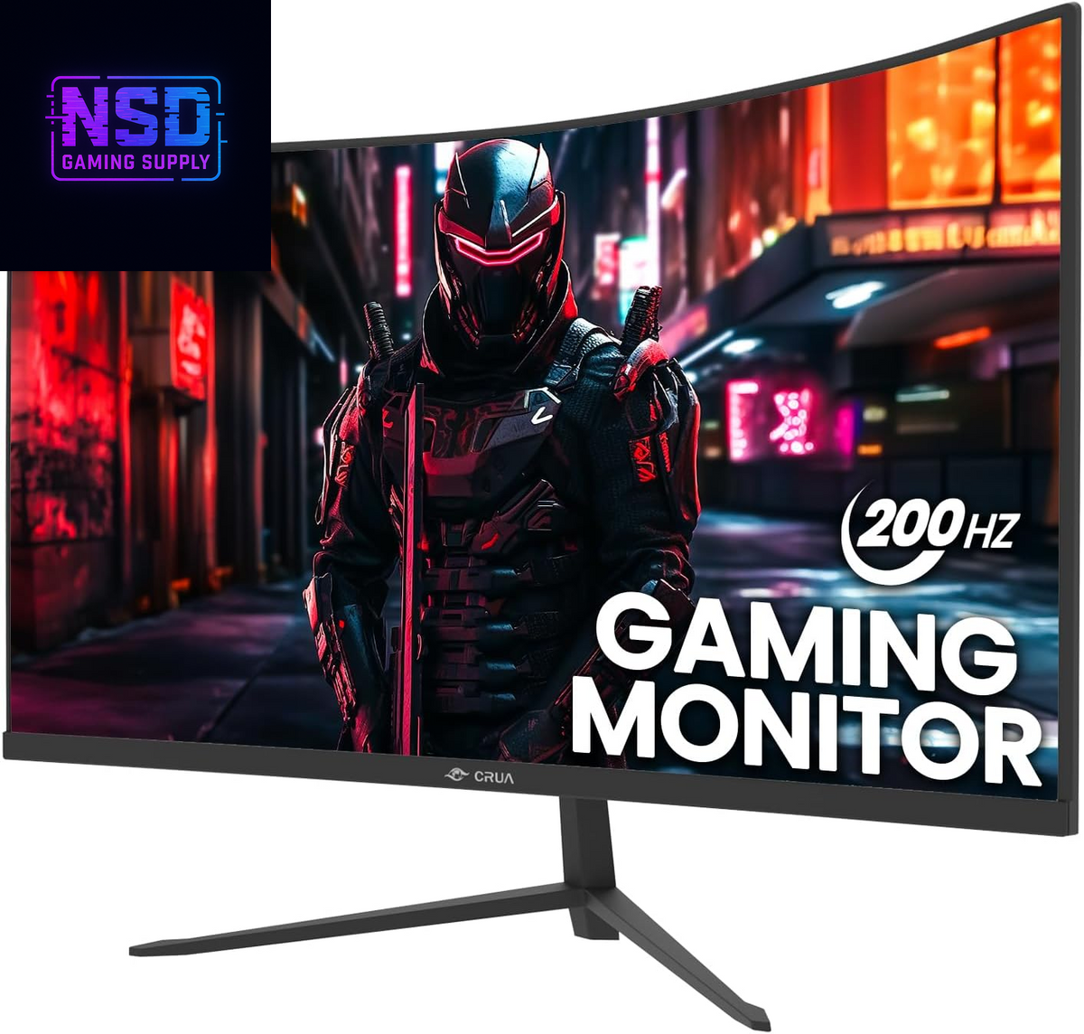 24 Inch 200Hz/180Hz Curved Gaming Monitor, FHD 1080P Frameless Computer Monitors, Support AMD Freesync Low Motion Blur, Eye Care, Displayport, HDMI, Compatible Wall Mountable Installs-Black