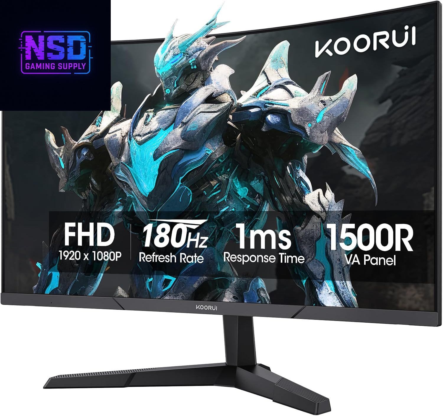 24 Inch Curved Gaming Monitor 180Hz FHD 1080P Computer Monitor, 1Ms 1500R Display, Adaptive Sync, Freesync Premium, HDMI 2.0X2 & DP 1.2, VESA, Tilt, 24E6CA