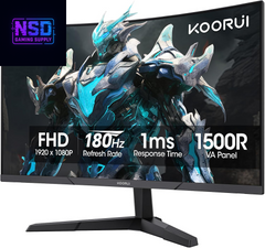 24 Inch Curved Gaming Monitor 180Hz FHD 1080P Computer Monitor, 1Ms 1500R Display, Adaptive Sync, Freesync Premium, HDMI 2.0X2 & DP 1.2, VESA, Tilt, 24E6CA