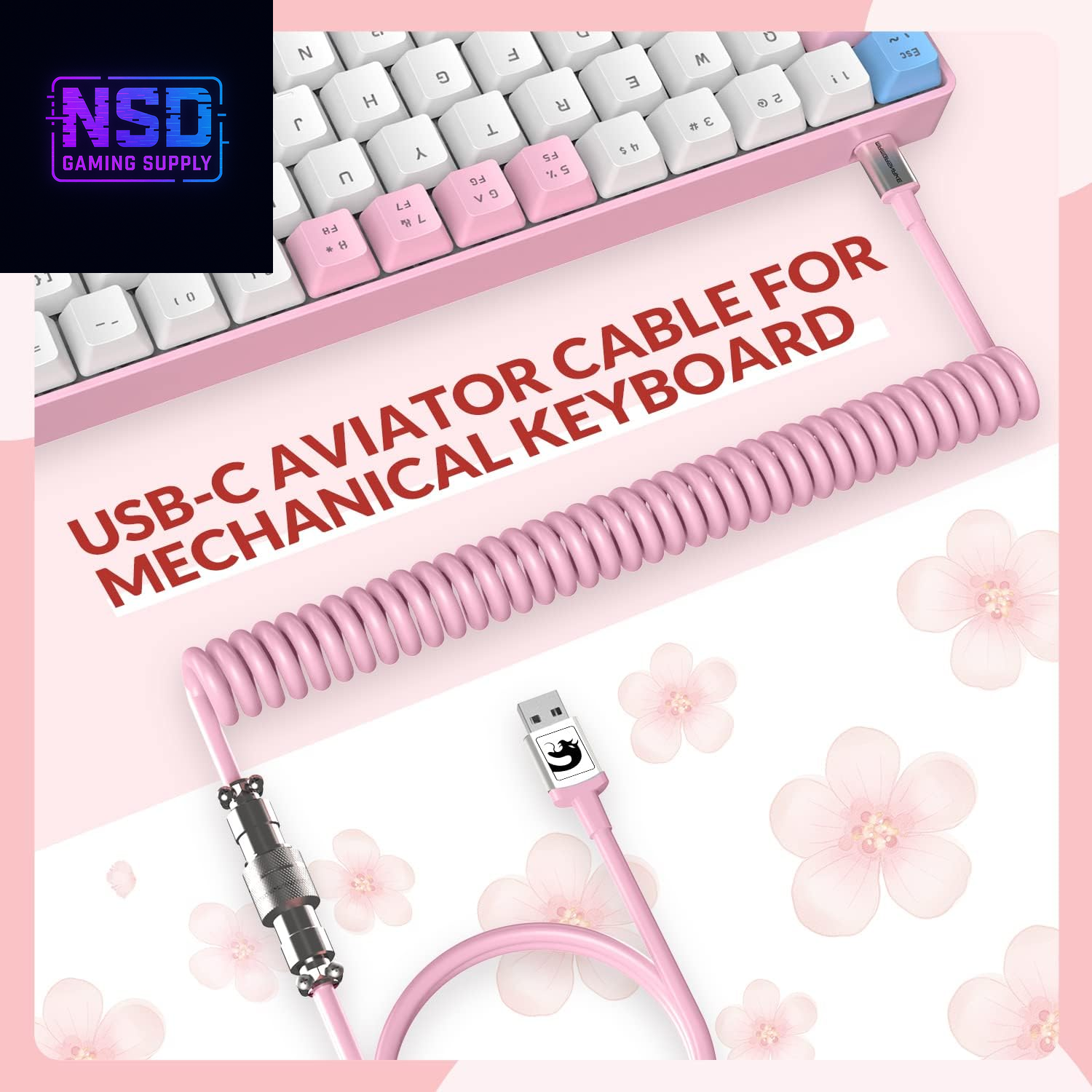 RK-T8 Wired 65% Mechanical Gaming Keyboard with RGB LED Backlit Anti-Ghosting TKL Mini 68 Key Custom Coiled C to a Cable Tactile Blue Switch for PS4 PS5 Xbox PC Mac Gamer(Pink/White/Blue)