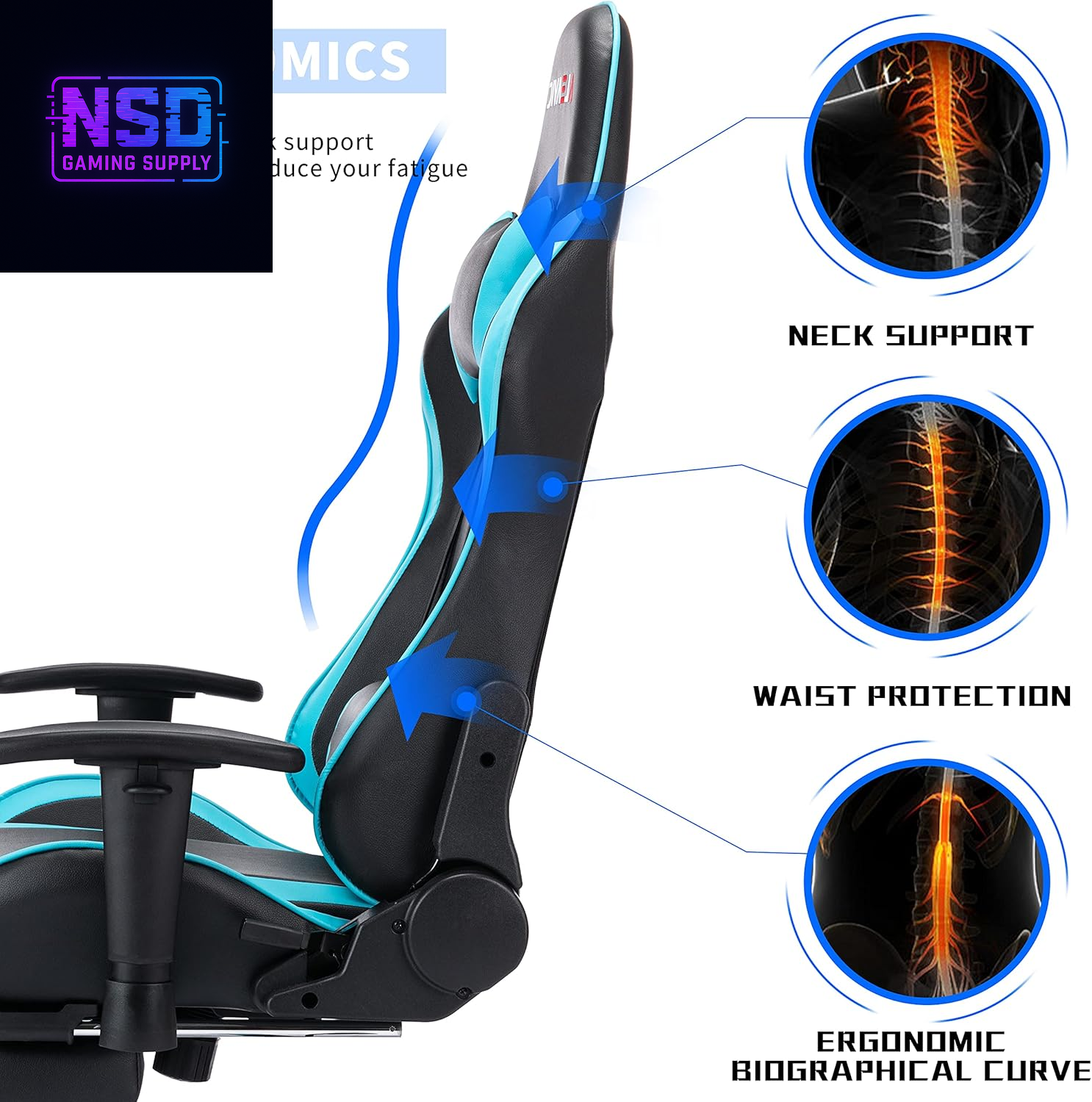 Gaming Chair，Gaming Chair with Footrest， High Back Ergonomic Gaming Chair Adjustable，Racing Style PU Leather Gamer Chair，Computer Gaming Chair with Headrest and Lumbar Support