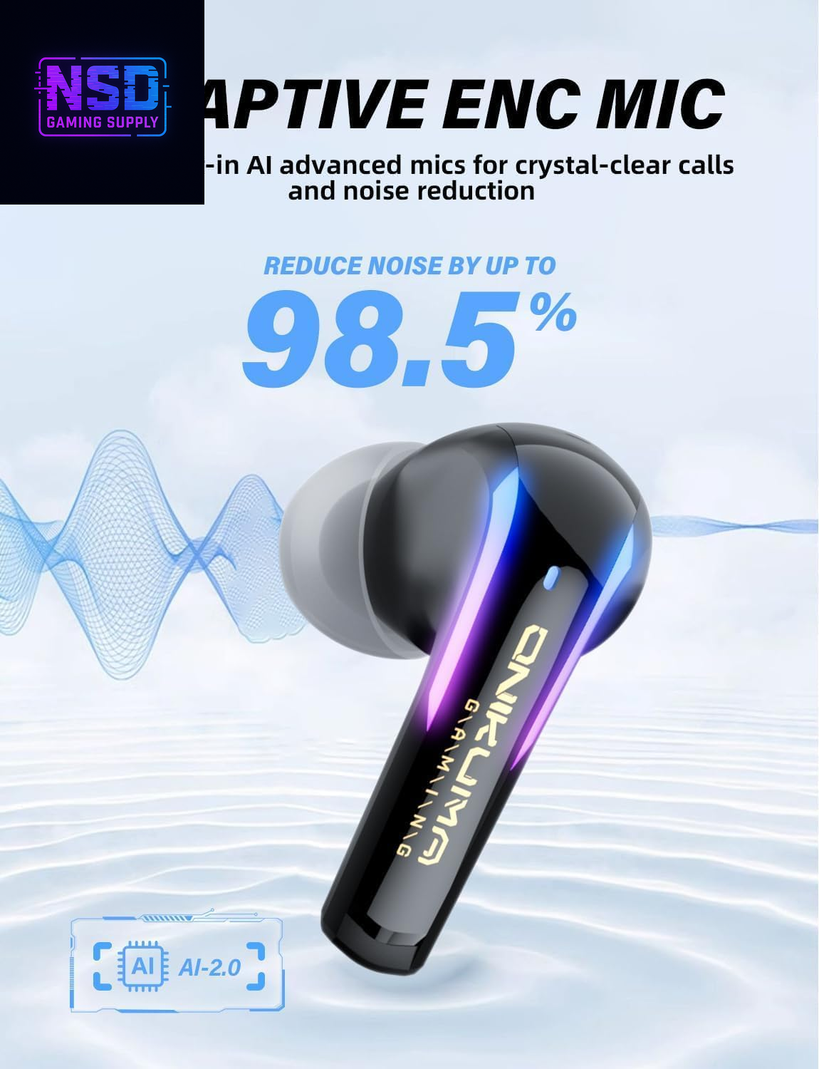 2.4G Wireless Gaming Earbuds with ENC Mic, 20Ms Low-Latency for PS5/4, Meta Quest 3/3S/2, 2.4Ghz Bluetooth Dual-Mode Headphones for Phone, Pad, Laptop, Steam Deck, Switch, PC, Vr(With USB-C Dongle)