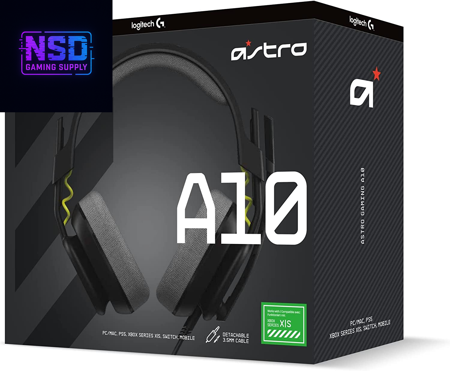 Logitech G Astro A10 Gen 2 Cross-Platform Wired Gaming Headset for Playstation 5/4, Xbox S|X, Nintendo Switch, PC: 3.5Mm Headphone Jack, 32Mm Drivers, Flip-To-Mute Mic, Over-Ear - Black/Xbox Edition