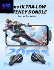 2.4G Wireless Gaming Earbuds with ENC Mic, 20Ms Low-Latency for PS5/4, Meta Quest 3/3S/2, 2.4Ghz Bluetooth Dual-Mode Headphones for Phone, Pad, Laptop, Steam Deck, Switch, PC, Vr(With USB-C Dongle)