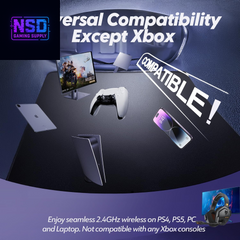 Wireless Gaming Headset with Mic for Ps5 Ps4 PC, Zero Interference, 100-Hour Battery All-Day Play, 23Ms Sync for Fortnite & Call of Duty/Fps Gamers, Triple Mode All Devices Compatible - Orange