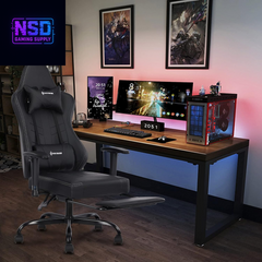 Gaming Chair Massage with Footrest Gamer Chair Ergonomic Gaming Chair for Adults Video Game Chair with Headrest and Massage Lumbar Support Gaming Chair Adjustable Swivel (Black)