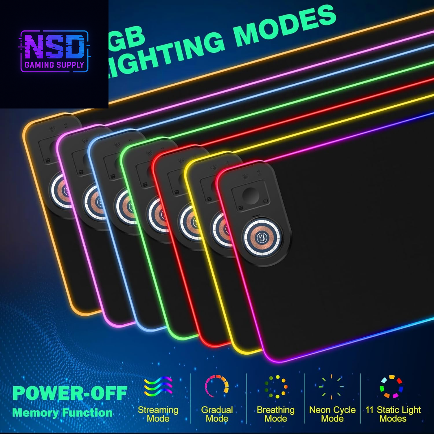 RGB Gaming Mouse Pad Wireless Charging Desk Mat with Foldable Phone Stand, Large LED Gaming Mat 800X350X4Mm, 15 Light Modes, Waterproof, Keyboard Pad for PC Computer, Includes 20W PD Power Adapter