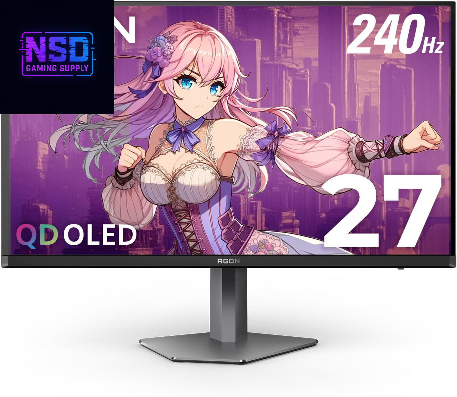 Agon PRO AG276QZD2 27" OLED Tournament Gaming Monitor 2560X1440, 240Hz 0.03Ms, G-SYNC, PS5 Xbox Switch Compatible, Glossy, Black