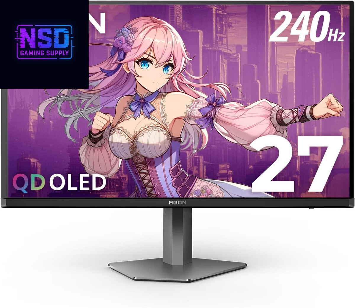 Agon PRO AG276QZD2 27" OLED Tournament Gaming Monitor 2560X1440, 240Hz 0.03Ms, G-SYNC, PS5 Xbox Switch Compatible, Glossy, Black