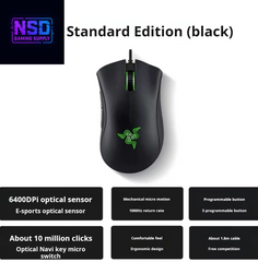 Deathadder Essential Wired Gaming Mouse – 6400 DPI, 5 Programmable Buttons, Ergonomic Design for PC and Laptop Gamers