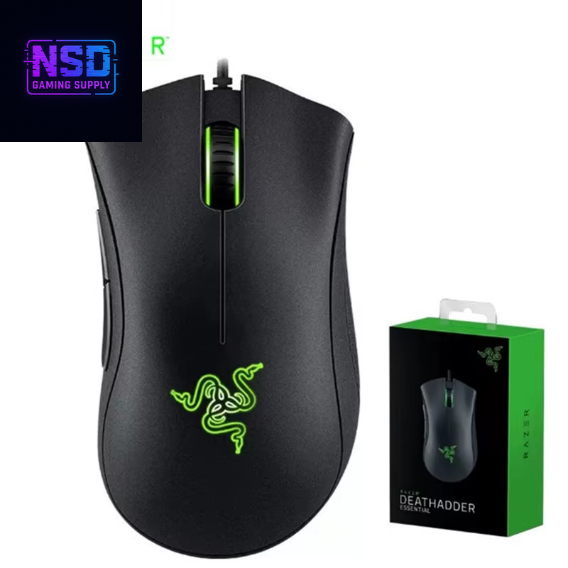 Deathadder Essential Wired Gaming Mouse – 6400 DPI, 5 Programmable Buttons, Ergonomic Design for PC and Laptop Gamers